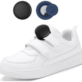 [4 Pack] AirTag Holder for Kids Shoelaces, Hidden Wear Resistant Silicone Air Tags Case Cover for Children Shoes Shoestring Accessories for Toddler Child(Black,Dark Blue,Pink,White)