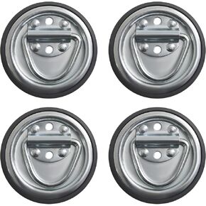 Lonffery Round Recessed D-Ring Tie Down Anchors (1,200 lb. Capacity), Heavy Duty Kit for Trailer or Deliveries