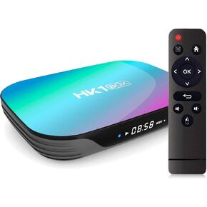 HK1 Box Android 9.0 Smart TV Box with 4GB RAM 64GB ROM Upgraded S905X3 Quad Core 64bit Cortex-A55 GPU G31 MP2, 2.4G/5G Dual WiFi BT4.0 H.265 LAN 1000 HD/4K/8K Set-top Box (HK1BOX-4D)