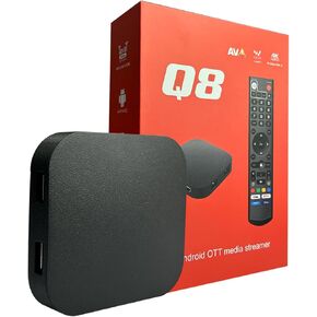 Q8 Smart TV Box Android 11.0 - Amlogic S905Y4 Quad-core DDR3 4GB RAM 32GB ROM BT5.0 Dual WiFi 2.4G/5G 4K TV Box with IR Isolation BT Voice Remote Control