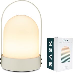 BASK KIN 3.0 Portable Cordless Lantern Table Lamp | USB Rechargeable | Powerful Long-Lasting 4000mAh Battery | Kids Bedroom | Easy 3-Step Touch Dimmable | UltraBright LED (Midnight Black)