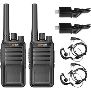 MC-528 2 Pack Walkie Talkie with Earpiece Two Way Radio Rechargeable Portable FRS 2 Way Radio Long Range Radio USB Charging for Road Trip Camping