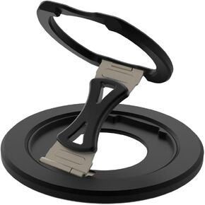 حامل قبضة الهاتف المغناطيسي لـ Magsafe Ring Stand حامل Kickstand متوافق مع ملحقات Magsafe لـ iPhone 16 15 14 13 12 Pro Max Plus - Black
