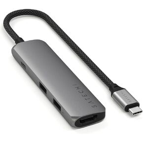 Satechi 4 in 1 USB C Hub Multiport Adapter (Space Gray, Sim Plus)