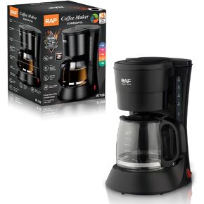 600ML Electric American Drip Coffee Maker, Semi-Auto Pot, Milk Tea Machine, Barista-Quality, Home/Office Use, User-Friendly, High-Capacity, Permanent Filter, Easy Clean, Black
