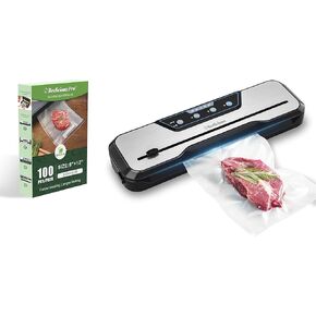 Vacuum Sealer Machine for Food & Precut Vacuum Sealer Bags 100 Count 8" x 12"