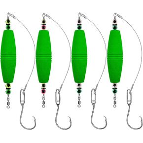 4pcs Catfish Rig Floats Kit, EVA Foam Peg Floats Bait Rigs Fishing Bobbers Floats Fishing Corks Catfish Lures High-Carbon Circle Hooks and Crane Swivel for Catfishing Tackle Combo