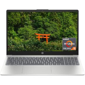 HP 16 inch Laptop, HD Touchscreen Display, AMD Ryzen 5 7520U, 8 GB RAM, 512 GB SSD, AMD Radeon Graphics, Windows 11 Home, Natural Silver, 15-fc0499nr