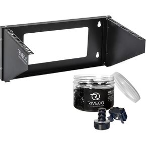 RIVECO 6U Wall Mount Rack for Network| Reinforced Heavy Load 66-99 LBS Server Racks Vertical & Horizontal Mounting for 19 inches IT & Studio Equipment. & M6 Screws 50 Sets