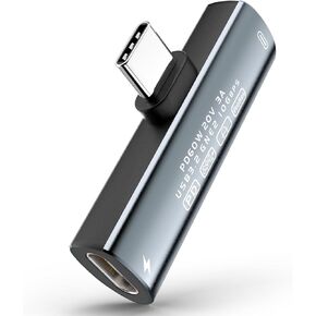 USB C Splitter for Samsung Galaxy S24 ، سماعة رأس USB C المزدوجة ومحول الشاحن مع PD 60W شحن الدعم الموسيقى FAST