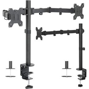 VIVO Single and Dual LCD Monitor Desk Mount Kit for Triple Screen Display, Heavy Duty Fully Adjustable, Fits 3 Screens up to 27 Inches (Bundle)
