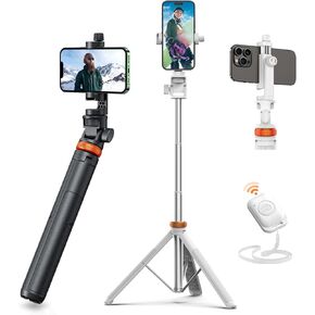 EUCOS 62" Two Sets Phone Tripod, Selfie Stick Tripod with Remote&Lightweight Tripod