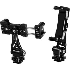 Phone Clamp Tripod Mount Adapter, Metal Phone Holder with Cold Shoe,Compatible with iPhone Sumsung Lg BlackBerry etc,Fits for Tripod Monopod Phone Cage Camera Cage