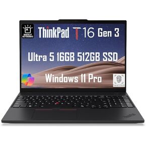 Lenovo ThinkPad T16 Gen 3 Business Laptop (16" FHD+, Intel 12-Core Ultra 5 125U (>i7-1355U), 32GB DDR5, 1TB SSD), Support 3 Displays, Fingerprint, Backlit, 5MP Webcam, Ethernet, Win 11 Pro, 2025 AI PC