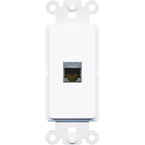 RiteAV - Shielded Cat6 Port Wall Plate Decorative (Rocker) White
