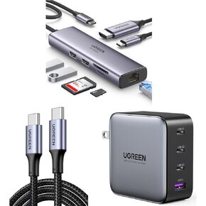 UGREEN 7-in-1 USB C Hub Bundle with 100W GaN Charger and Cable
