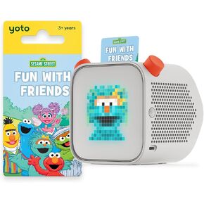 Yoto Player (3rd Gen.) + Sesame Street Bundle – Kids Bluetooth Audio Speaker, All-in-1 Screen-Free Device Plays Stories Music Podcasts Radio White Noise Thermometer Nightlight Ok-to-Wake Clock