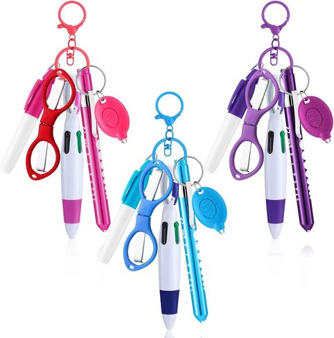 GEASERAILIE 18 PCS PENS PEN SET القابلة للسحب قلم قلم دائم بقرص القلم للممرضات شارة التمريض مفاتيح مقطع مقص قابلة للطي مصباح يدوي للاصطدام لملحقات الممرضات in Kuwait