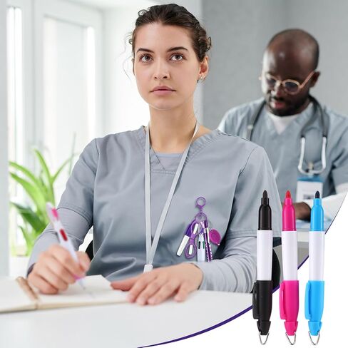 GEASERAILIE 18 PCS PENS PEN SET القابلة للسحب قلم قلم دائم بقرص القلم للممرضات شارة التمريض مفاتيح مقطع مقص قابلة للطي مصباح يدوي للاصطدام لملحقات الممرضات in Kuwait
