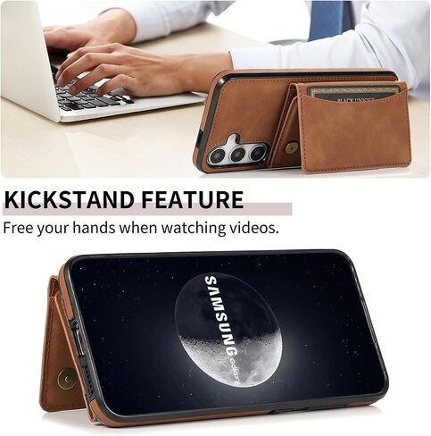 NKECXKJ Design for Galaxy S25 5G Wallet Case with Credit Card Holder Slot PU Leather Phone Cover Stand Kickstand Shockproof Protective Cell Accessories for Samsung S 25 Women Men Girls Purple in Saudi Arabia