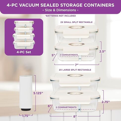 HOLDN’ STORAGE Electronic Vacuum Pump for Food Preservation, Quick-Seal Technology - Ideal for Marinating, Leftovers & Meal Prep in Kuwait