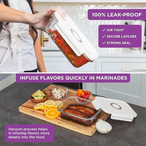 HOLDN’ STORAGE Electronic Vacuum Pump for Food Preservation, Quick-Seal Technology - Ideal for Marinating, Leftovers & Meal Prep in Kuwait