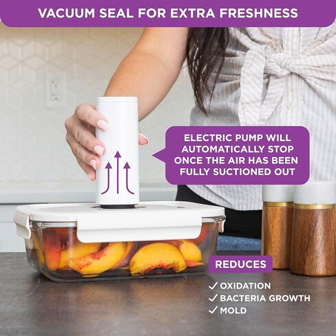 HOLDN’ STORAGE Electronic Vacuum Pump for Food Preservation, Quick-Seal Technology - Ideal for Marinating, Leftovers & Meal Prep in Kuwait