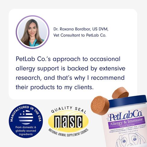 PetLab Co. Allergy & Immune Probiotics for Dogs, Support Seasonal Allergies, Gut & Digestive Health - Pork Flavor - 30 Soft Chews in Kuwait