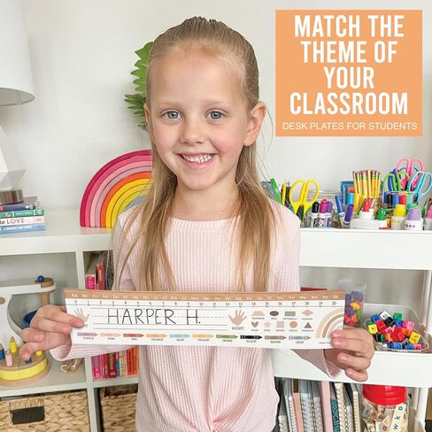 25 Colorful Desk Name Plates for Classroom - Classroom Name Tags for Desk, Desk Name Tags for Classroom, Student Name Tags for Desks, Student Name Plates for Desks Classroom, Name Plate for Desk Kids in Saudi Arabia