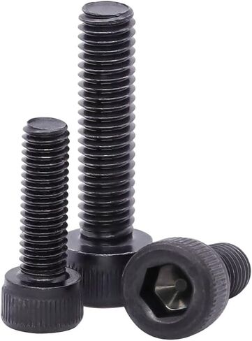 M6-1.0 × 30 مم (25 قطعة) براغي غطاء رأس المقبس، 12.9 درجة من سبائك الصلب، لمسة نهائية من أكسيد الأسود، خيط كامل، خيط خشن UNC، محرك ألين سداسي in Kuwait