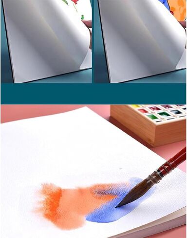 RGBMIX 9x12'' Water Color Paper Watercolor Pad Book, 140lb/300gsm, 30 Sheets, Fray-Free Pages Water Color Paper Blue in Kuwait