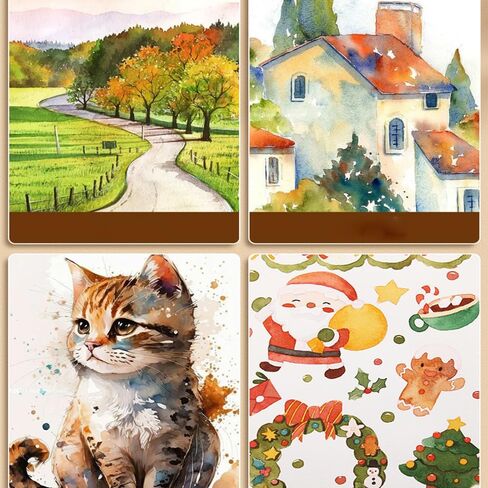 RGBMIX 9x12'' Water Color Paper Watercolor Pad Book, 140lb/300gsm, 30 Sheets, Fray-Free Pages Water Color Paper Blue in Kuwait