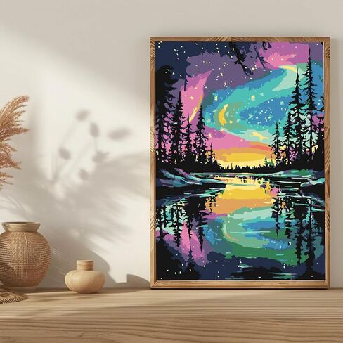 KICHANG Hallways Framed Paint by Number for Adults Canvas,DIY Paint by Numbers Kit for Adults Arts Crafts for Adults Beginner with 2 Paint Brushes,Acrylic Paint Kit for Home Wall Decor-8x12in in Saudi Arabia