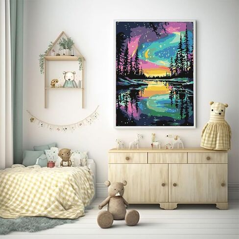 KICHANG Hallways Framed Paint by Number for Adults Canvas,DIY Paint by Numbers Kit for Adults Arts Crafts for Adults Beginner with 2 Paint Brushes,Acrylic Paint Kit for Home Wall Decor-8x12in in Saudi Arabia