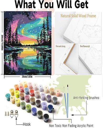 KICHANG Hallways Framed Paint by Number for Adults Canvas,DIY Paint by Numbers Kit for Adults Arts Crafts for Adults Beginner with 2 Paint Brushes,Acrylic Paint Kit for Home Wall Decor-8x12in in Saudi Arabia