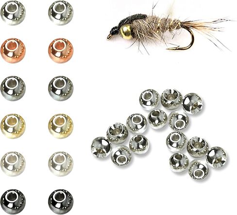 Aventik 100pc Brass Beads Tapered Hole Fly Tying Materials Lure Jig 10 Colors / 5 Sizes Fly Fishing in Saudi Arabia