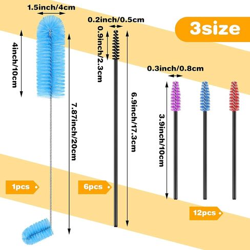 Hummingbird Feeder Cleaning Brush 19 Pieces 3 Size Mini Nylon Brush Set Double Headed Hummingbird Brush Clean Hard to Reach Places Tiny Cleaning Brush Kit 2 in 1 Hummingbird Brush(Black) in Kuwait