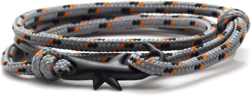 Fashion Plated Black Alloy Shark Tail Hook Colorful Rope Link Bracelet in Saudi Arabia