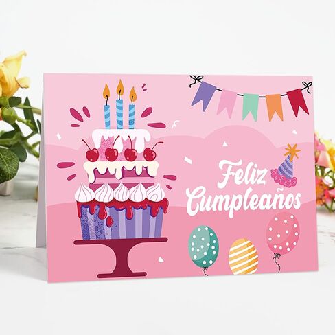 Spanish Birthday Cards Bulk：24 Pcs Tarjetas de Cumpleaños Feliz Cumpleaños Cards with Envelopes and Stickers, Assorted Happy Birthday Cards, Gifts for Friends, Coworkers, Loved One in Saudi Arabia