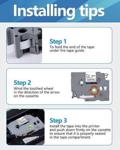 10 Pack Weemay Compatible TZe-211 Label Tape Replacement for Brother P-Touch, 6mm Laminated White Tape for PT-D200/PTD220/PTD600/PT-D410/PTH110BP Label Maker, 0.23" x 26.2' (TZe211/TZ-211/TZ211) in Saudi Arabia
