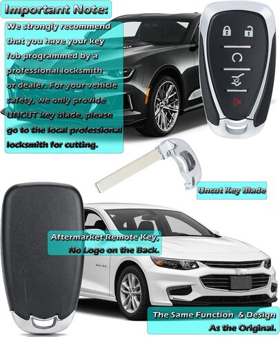 Smart Key for Chevrolet, Alliskeys 5-Button Proximity Key Fob Replacement for Chevy Equinox 2017-2021 HYQ4AA/HYQ4AS in Saudi Arabia