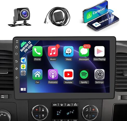 Stereo Stereo Radio Car Leadfan لشيفروليه سيلفرادو 2007-2013 Tahoe GMC Sierra Yukon Buick مع Carplay Android Auto ، شاشة تعمل باللمس 10.1 بوصة لراديو GPS GPS Sciving Bluetooth AHD in Kuwait