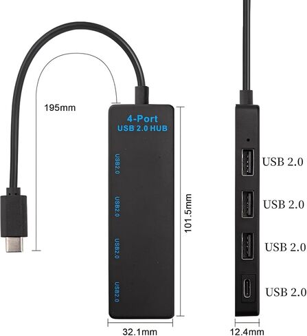 USB Hub 2.0 ، USB Splitter 1 in 2 Out Adapter- 2 Pack ، 2 Ports USB Expander for Macbook Air و Mac Mini و Tablet و Tab و Printer و Hard Drive و USB Flash Drive و Mouse و Keyboard والمزيد in Kuwait