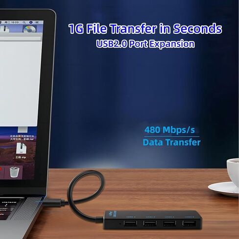 USB Hub 2.0 ، USB Splitter 1 in 2 Out Adapter- 2 Pack ، 2 Ports USB Expander for Macbook Air و Mac Mini و Tablet و Tab و Printer و Hard Drive و USB Flash Drive و Mouse و Keyboard والمزيد in Kuwait