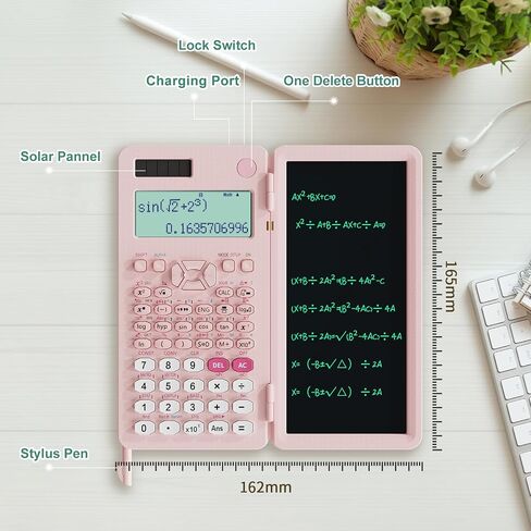 NEWYES 991EX Rechargeable Scientific Calculator with LCD Writing Tablet, Science Calculator with Notepad School Supplies,Black in Saudi Arabia