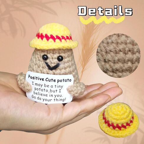 ITUOIDOU Positive Life Potato Handmade Crochet Knitted Mini Cute Interesting Emotional Support Potatoes Creative Funny Gifts Décor for Birthday Party Decoration Encouragement in Saudi Arabia