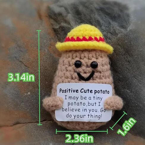 ITUOIDOU Positive Life Potato Handmade Crochet Knitted Mini Cute Interesting Emotional Support Potatoes Creative Funny Gifts Décor for Birthday Party Decoration Encouragement in Saudi Arabia