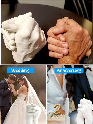 PewinGo Hand Casting Kit Couples with Base,Plaster Hand Mold Casting Kit, Hand Mold Kit Couples,DIY Gifts Ideas for Couples,Valentines,Engagement,Anniversary,Wedding,Boy/Girlfriend in Kuwait