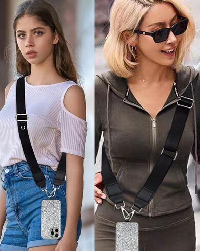 Phone Lanyard Crossbody Strap， Clip And Go Strap for Phone With Wallet，1.5’‘ Adjustable Cute Embroidered Cell Phone Lanyard for Car Keys iPhone Case ID Badges Phone Accessories in Kuwait