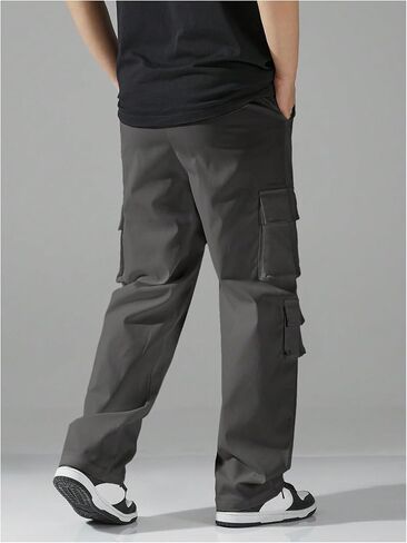 Verdusa Men's Drawstring Waist Straight Leg Cargo Pants Street Trousers in Saudi Arabia